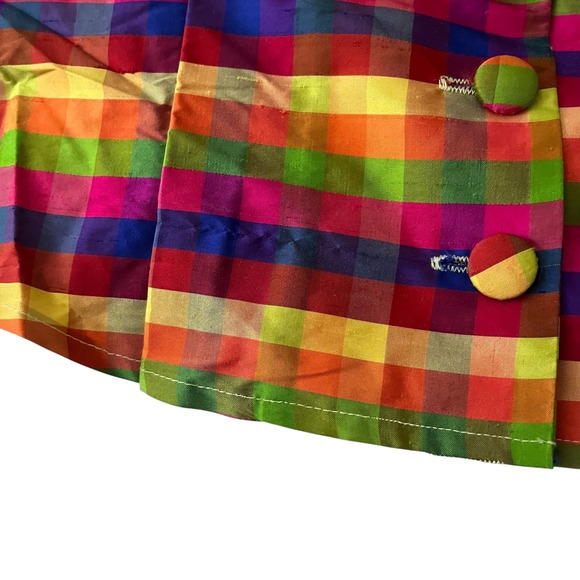 Kent Nielsen Multicolor Plaid Sleeveless Button Up Top‎ Colorful Size M - Picture 3 of 8
